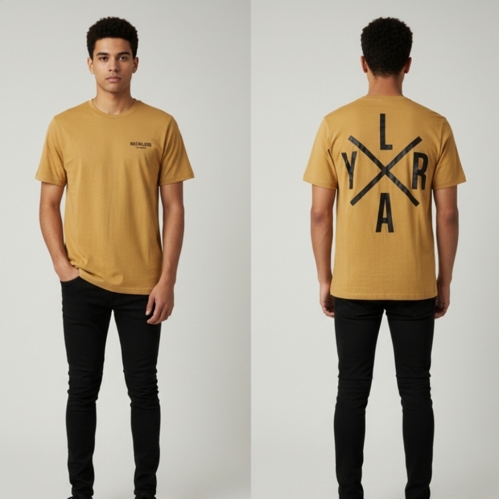 New Young & Reckless Men's Tan T-Shirt Small